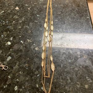 New Gold Tone Multi Chain Necklace 21"